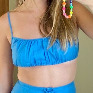 Reformation Sky Blue Crop Top